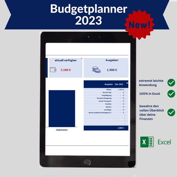 Budgetplanner 2023 auf deutsch