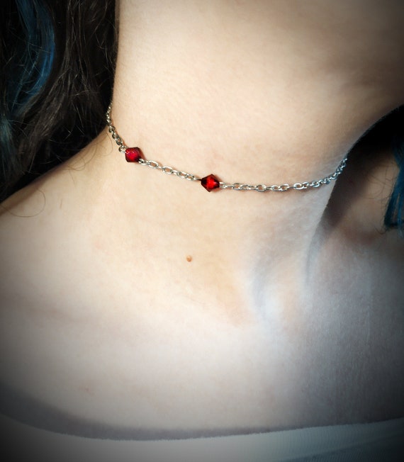 Vampire Kiss Bite Jewelry Gothic Choker Necklace Dracula | Etsy