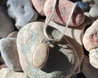 Petoskey Stone + Sterling Silver charm bracelet