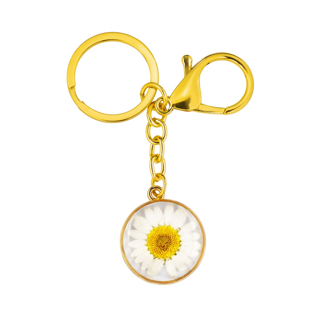 Daisy Flower Keyring With a Real Dried and Pressed Daisy. Ideal ...