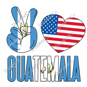 Peace love Guatemala Flag Sublimation Digital Waterslide Design PNG DIGITAL DOWNLOAD