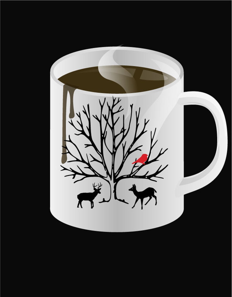 Download Deer Cardinal Winter Christmas Tree Ornament svg Holiday ...