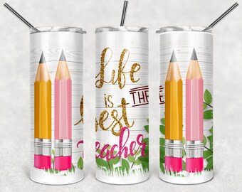 Teacher life the best 20 30 oz Skinny Sublimation or Digital Design Full Tumbler Wrap PNG DIGITAL DOWNLOAD waterslide,Glitter,teacher,school