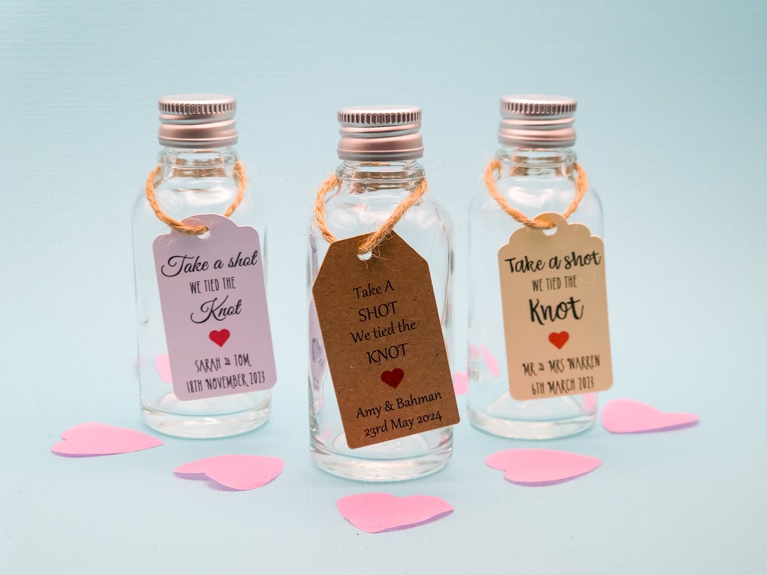 Take A Shot We Tied the Knot Shot Tags Wedding Favors - Etsy