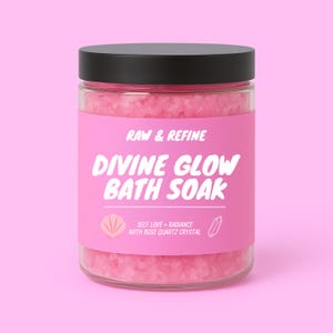 Sales de baño Divine Glow - Ritual de amor propio - Infusión de cristal de cuarzo rosa