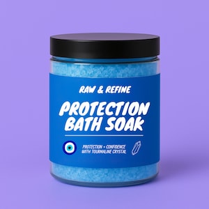Sales de baño protectoras - Sales de baño contra el mal de ojo - Infusión de cristal de turmalina negra