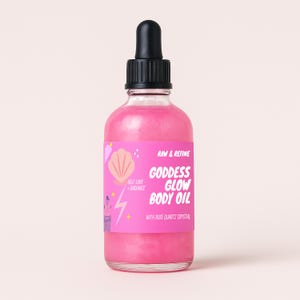 Goddess Glow Body Oil - Self Love & Radiance - Rose Quartz Crystal Infused