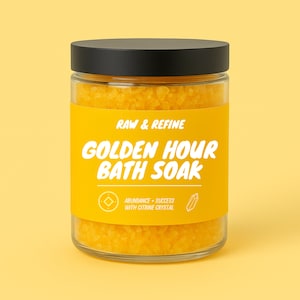 Golden Hour Bath Soak - Abundance Bath Salts - Citrine Crystal Infused