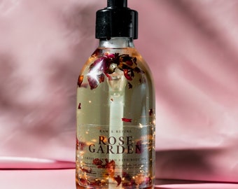 Roseraie | Huile pour le bain et le corps infusée de cristaux 200 ml | 7 oz