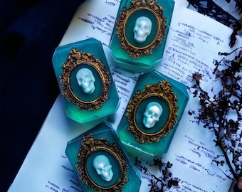 Portrait of Death Crystal Soap Bar - 3D Halloween Handmade Soap