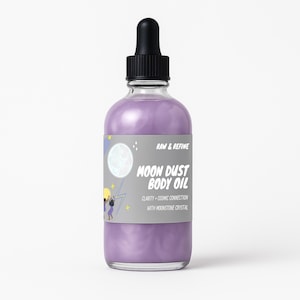 Moon Dust Body Oil - Clarity & Cosmic Connection - Moonstone Crystal Infused