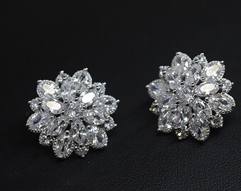Silver chip earrings 9251000 Rhodi\u00e9 Zirconium Oxyde