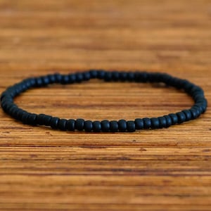 Heren kralen armband, zwarte heren armband, heren armband, minimalistische sieraden, heren cadeau, cadeau voor hem, kralen armband, boho heren sieraden
