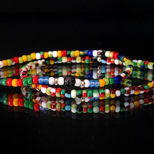 Armbandenset, heren- en damesarmband, minimalistische sieraden voor vrienden, idee voor zomerjurk, kleurrijke kralenarmbanden, grote maat