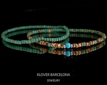 Aztec Bracelet, Turquoise Stone Bracelet, Christmas gift, Husband Gift, Gift For Boyfriend, Mens Jewelry, Protection Bracelet, Surfer