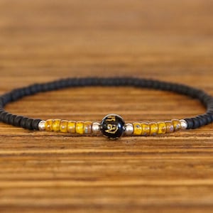 Mantra Bracelet, Black Agate Bracelet,Christmas Gift, Tibetan Bracelet, Buddhist Bracelet, Couples Bracelet, Mens Bracelet, Mens Gift