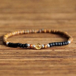 Glücks-Citrin-Mann-Armband, Weihnachtsgeschenk, Edelstein-Armband, Mann-Geschenk, Paar-Armband, Herren-Armband, Herren-Geschenk