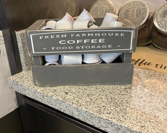 Rustic K-Cup Storage bin, K-Cup Coffee Holder