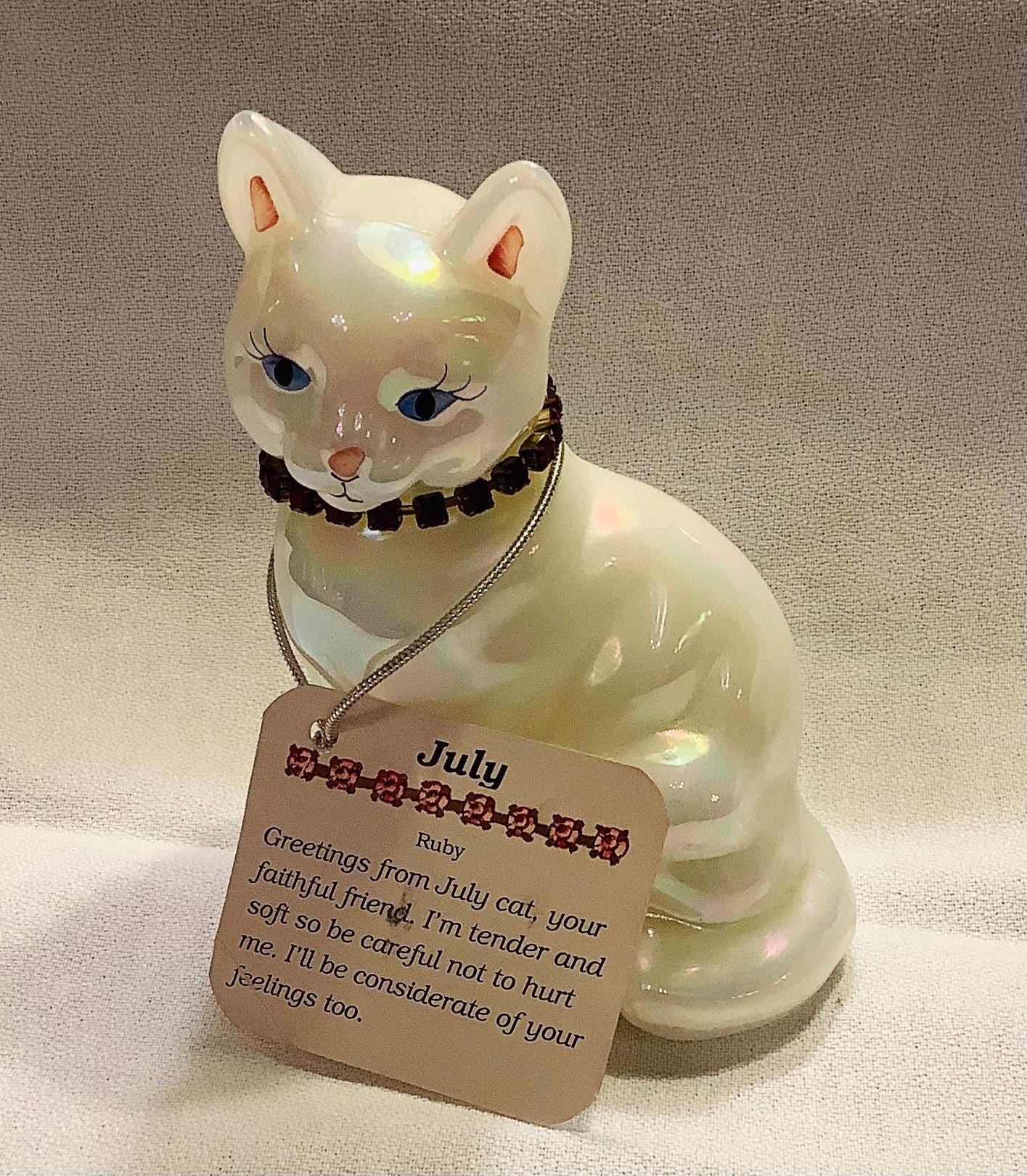 Fenton Glass Cat - Etsy