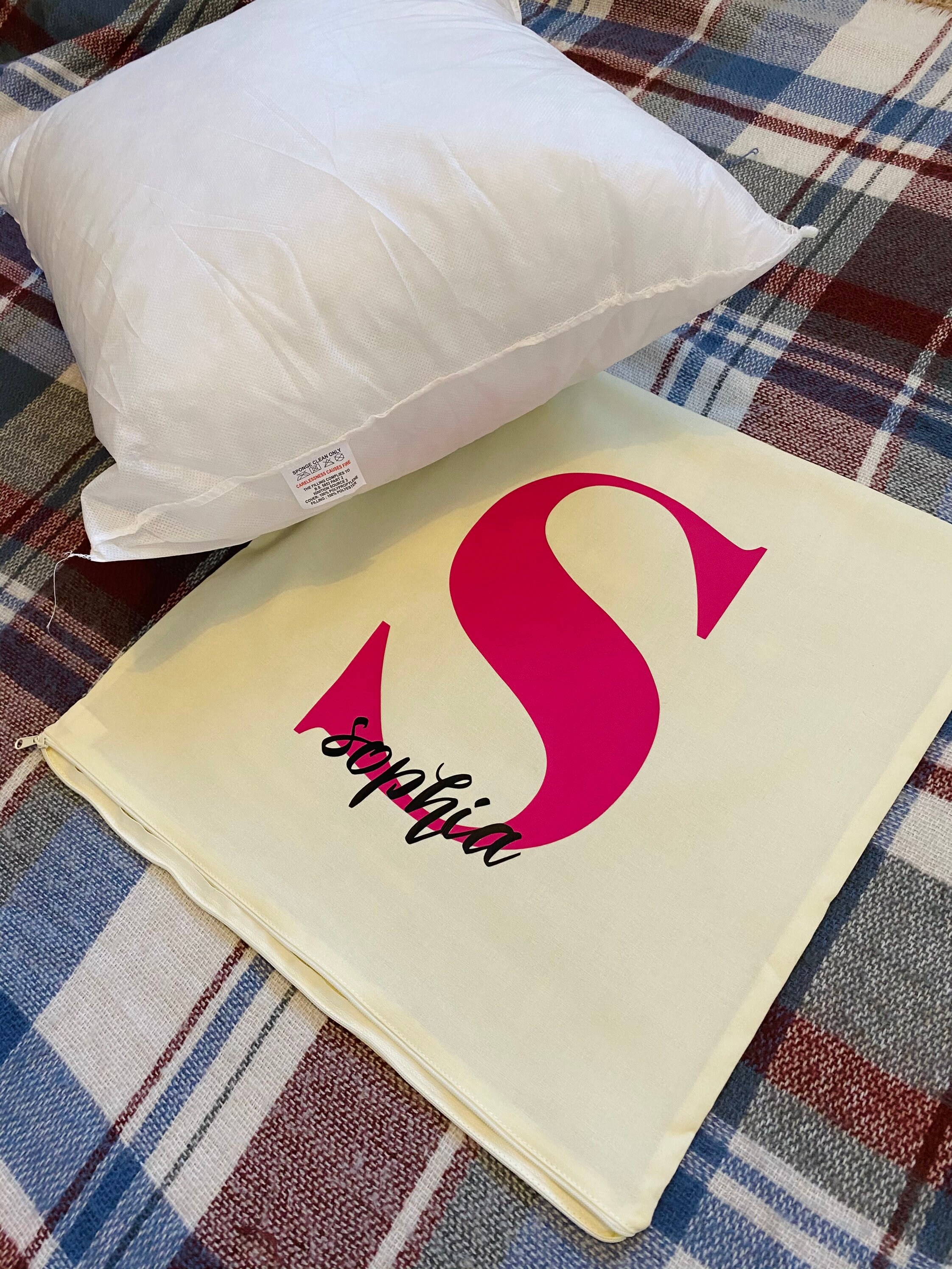 Personalised Name & Initial Cushion 40x40cm Cushion Cover Etsy UK