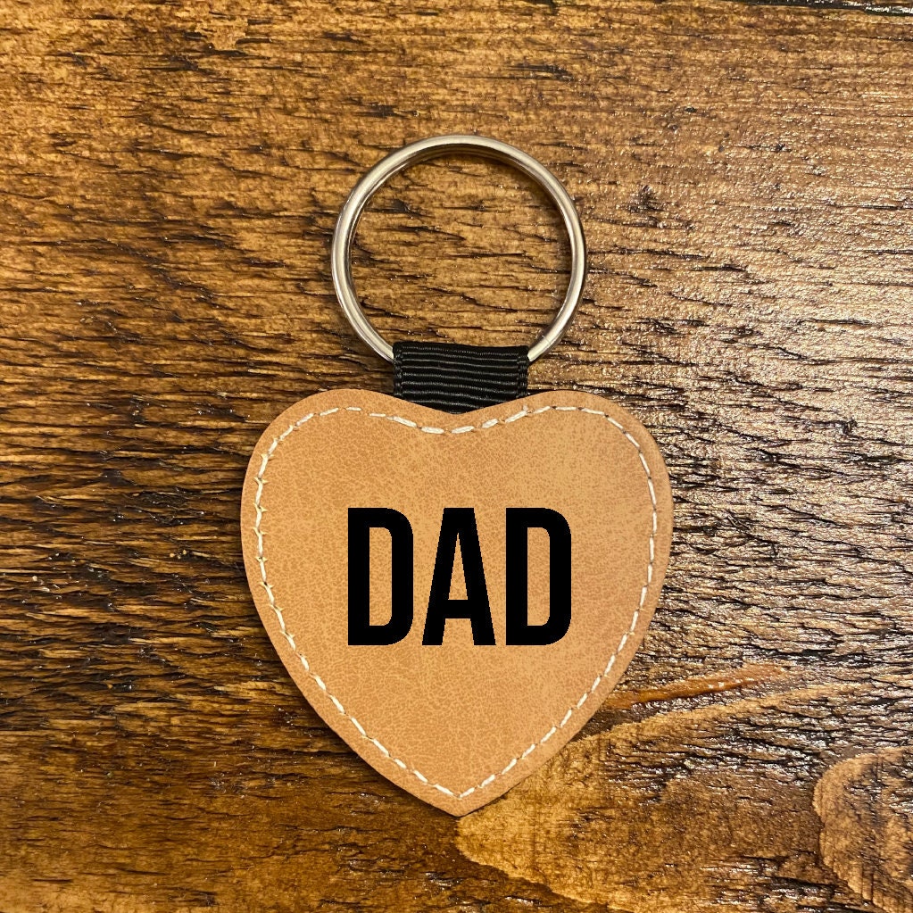 Dad Leather Effect Keyring Dad Keychain Dad Key Ring Etsy UK