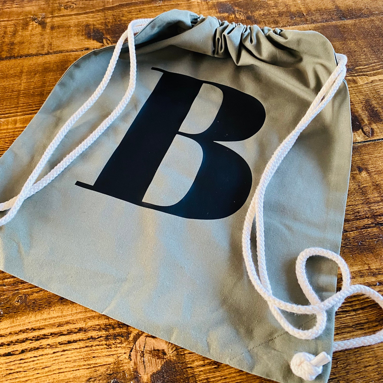 Personalised Initial Drawstring Bag Cotton Drawstring Bag Etsy UK