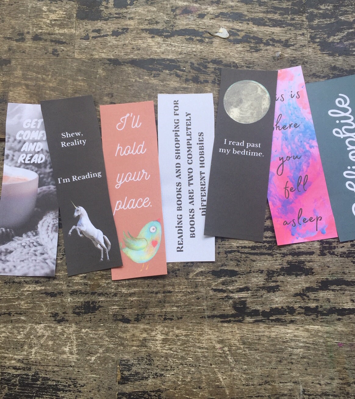 Bookmarks Digital Download Set of 7 Printable Bookmarks | Etsy