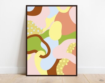 A4 Multi-Colour abstract print - Wall Art - Poster -