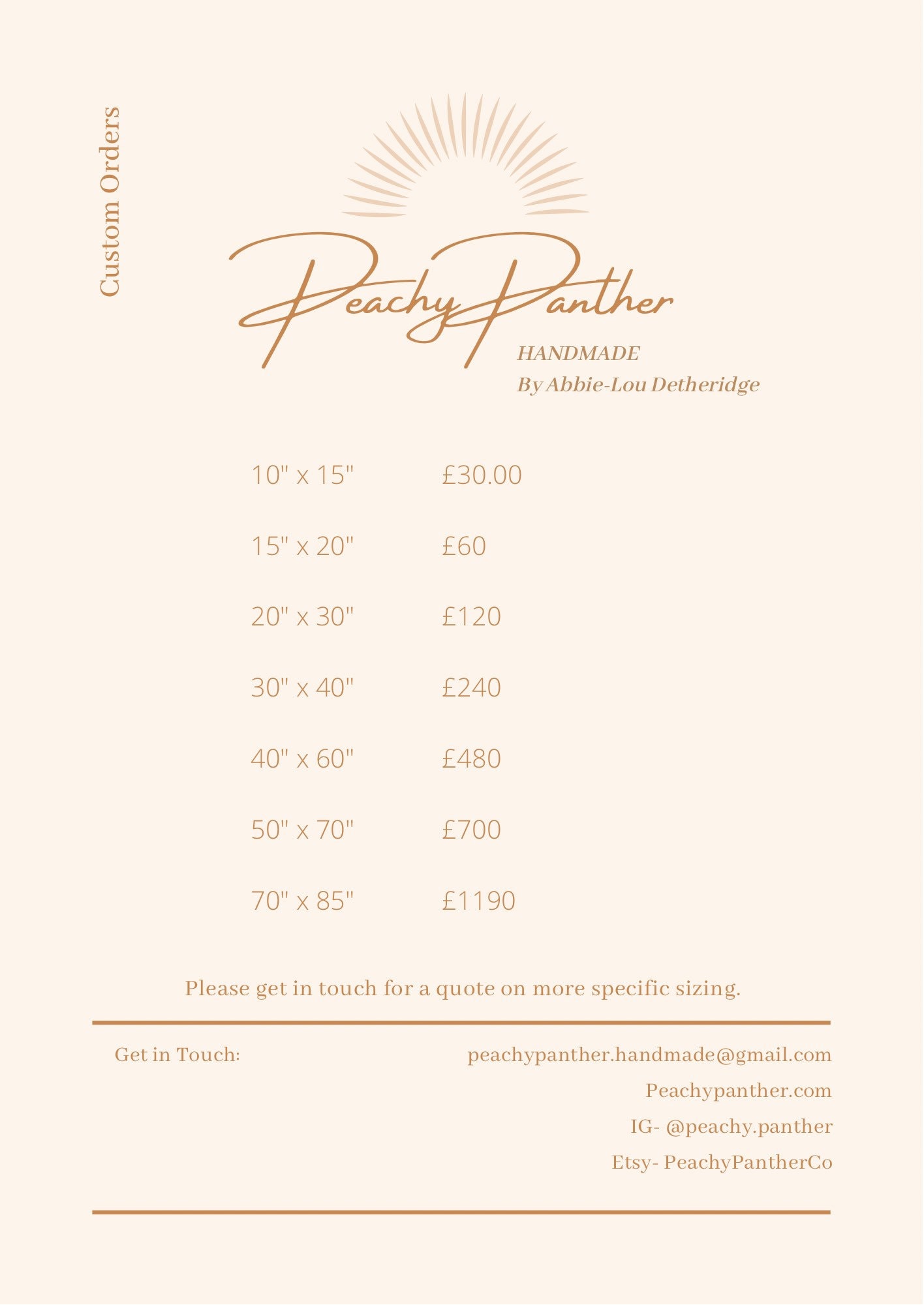 Custom Rug Order Price List Etsy UK