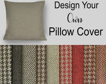 Design Your Own Cushion Cover, Decorative Throw Pillow case, Tan, Light Gray, Dark Brown, Red, Black, Yellow, White, Blue, Luxury Home Decor
