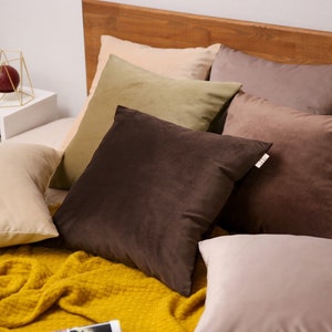 Velvet Throw Pillow Cover, All Custom Sizes and 32 Colors