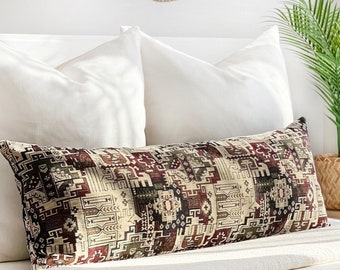 Copricuscino con tappeto turco di qualsiasi dimensione *Fodera per cuscino Kilim turco fatto a mano, cuscino per il corpo 14X36 *Cuscino lombare Kilim *Fodera per cuscino Kilim