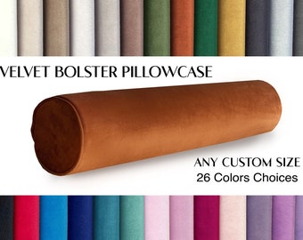 Rust Velvet Bolster Pillow Cover *Extra Long Lumbar Pillow -Oversized pillow -Headboard pillow *Burnt Orange Pillow -Body Pillow -Only Cover