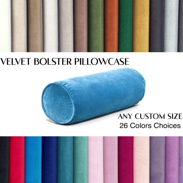 Housse d’oreiller de traversin en velours extra long avec passepoil * Oreiller de corps * Oreiller cylindrique * Coussin de yoga * Traversin personnalisé pour canapé-lit (couverture uniquement)