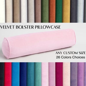 Pink Velvet Bolster Throw Pillow Cover *Cylindrical Soft Velvet Neck Pillow -Velvet Waist Cushion Cover *Extra Long Yoga Pillow Bolster