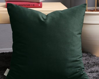 Dark Emerald Green Velvet Pillow Cover, All Size Pillows, Custom Made Pillow, Velvet Throw Pillow, Decorative Pillow, Velvet cushion cover