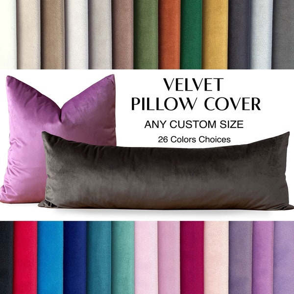 Any SİZE Any COLOR Velvet Pillows/Velvet Throw Pillow/Couches and Sofa Pillows/Soft Velvet Pillows/Living Room Pillows/Velvet Cushion Cover