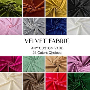 Velvet Fabric 55'' Wide by the Yard, Solid Velvet Fabric, Upholstery Velvet Fabric, Fabric for Sewing Craft Furnishing Sofa Chair Cushion