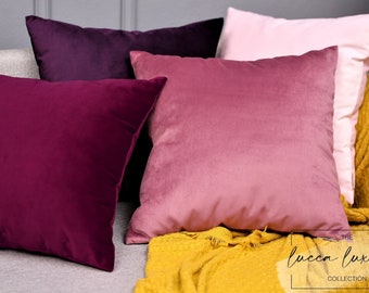 Velvet Pillow Cover, Decorative Throw Pillow, Custom Size
