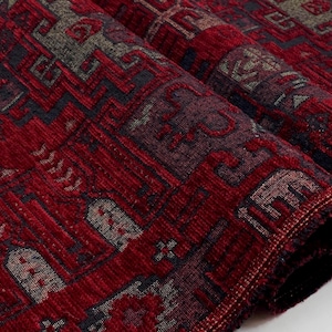 Upholstery Turkish Kilim Fabric 55&quot; Wide by the yard Southwestern bohemian boho fabric Tribal ethnic Ottoman Chenille Fabric for chair sofa
