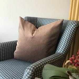 Light Brown Velvet Pillow Cover - Taupe Brown Throw Pillow - Same Fabric on Both Sides - All Sizes Available