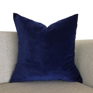 Navy Blue Velvet Cushion Cover, Rich Soft Velvet Pillow, Decorative Blue Velvet Pillow for indoor, Sofa, Couch, bedroom, living room