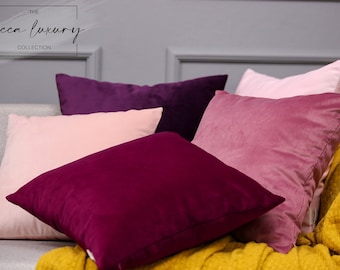 Red Velvet pillow covers *Made of high quality decorative upholstery real velvet fabric