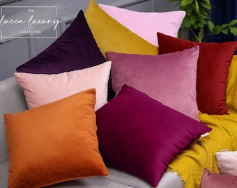 Velvet Throw Pillow Cover: Any Size, Custom Color
