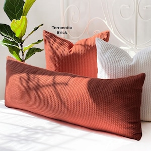 Terracotta Knit Pillow Cover *Extra Long Custom Lumbar Pillow 20x20, 14x36, 16x24 *Oversized Headboard pillow -Long Body Pillow (Only Cover)