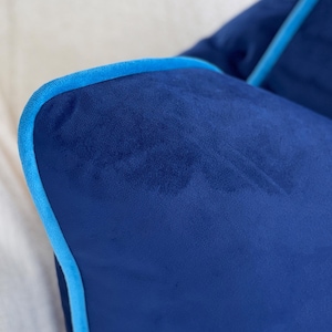 Custom Navy Velvet Pillow Cover with Piping - 26 Colors Available! * Personalized piping *Corded velvet pillow *Design your own pillow cover