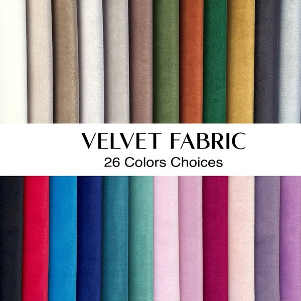 Solid Velvet Fabric - 55'' Wide by the yard - Upholstery Velvet Velvet Fabric - Fabric by the yard -  Upholstery & Furnishing Fabric