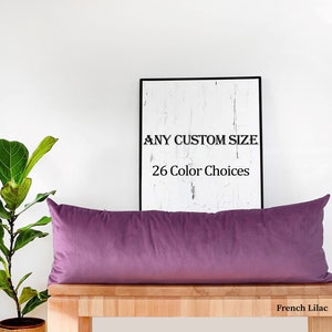 French Lilac Velvet Pillow Cover *Lavender pillows, cute plush, lavender room decor, Lumbar Throw pillow gift (Only Cover) 20x54 14x36 MORE