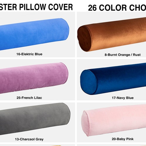 Gray Velvet Bolster Pillow Cover With Piping extra Long Etsy