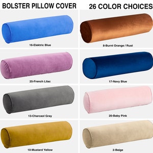 Extra Long Velvet Bolster Pillow Cover with Piping *Body Pillow *Cylindrical pillow *Yoga Cushion *Custom Bolster for Bed Sofa (Only Cover)